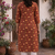 Red printed cotton kurti