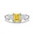 925 sterling silver cubic zirconia yellow princess cut cz three-stone ring