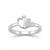925 sterling silver cubic zirconia minimal double heart ring