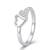 925 sterling silver cubic zirconia minimal double heart ring