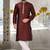 Mahroon dupion art silk  kurta with handwork in collar and button line