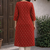 Red printed cotton kurti
