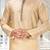 Fawn dupion art silk  kurta with handwork in collar and button line