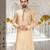 Fawn dupion art silk  kurta with handwork in collar and button line