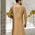Gold dupion art silk  kurta with machine dk work in collar and button line