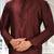 Mahroon dupion art silk  kurta with machine dk work in collar and button line