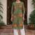 Olive green printed cotton kurti