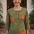 Olive green printed cotton kurti