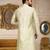 Sea green dupion art silk  kurta with machine dk work in collar and button line