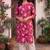 Pink printed cotton kurti