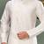 White dupion art silk kurta with machine dk work in collar and button line