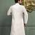 White dupion art silk kurta with machine dk work in collar and button line