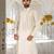 Cream dupion art silk  kurta with plain kurta