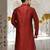 Red dupion art silk  kurta with plain kurta