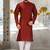 Red dupion art silk  kurta with plain kurta