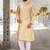 Fawn dupion art silk  kurta with plain kurta