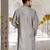 Grey dupion art silk  kurta with plain kurta