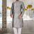 Grey dupion art silk  kurta with plain kurta