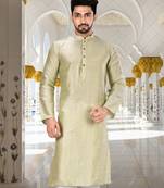 Sea green dupion art silk  kurta with plain kurta
