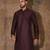 Wine dupion art silk  kurta with computerised embroidery machine work