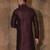 Wine dupion art silk  kurta with computerised embroidery machine work
