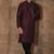 Wine dupion art silk  kurta with computerised embroidery machine work