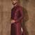 Red dupion art silk  kurta with computerised embroidery machine work