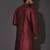 Red dupion art silk  kurta with computerised embroidery machine work
