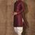 Red dupion art silk  kurta with computerised embroidery machine work