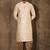 Fawn dupion art silk  kurta with computerised embroidery machine work