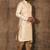 Fawn dupion art silk  kurta with computerised embroidery machine work