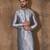 Grey dupion art silk  kurta with computerised embroidery machine work
