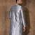 Grey dupion art silk  kurta with computerised embroidery machine work
