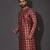 Red dupion art silk  kurta with computerised embroidery machine work