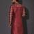 Red dupion art silk  kurta with computerised embroidery machine work