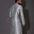Grey dupion art silk  kurta with computerised embroidery machine work