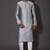 Grey dupion art silk  kurta with computerised embroidery machine work