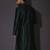 Bottle green dupion art silk  kurta with computerised embroidery machine work
