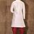 Cream dupion art silk kurta with computerised embroidery machine work