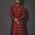 Red dupion art silk  kurta with  open sherwani style and full inside cotton linen