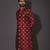 Red dupion art silk  kurta with  open sherwani style and full inside cotton linen