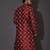 Red dupion art silk  kurta with  open sherwani style and full inside cotton linen