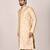 Fawn dupion art silk  kurta with  open sherwani style and full inside cotton linen
