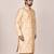 Fawn dupion art silk  kurta with  open sherwani style and full inside cotton linen