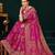 Rani Pink Banarasi Satin Silk Saree with Rich Gold Zari Paisley Weaving and Traditional Pallu