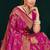 Rani Pink Banarasi Satin Silk Saree with Rich Gold Zari Paisley Weaving and Traditional Pallu