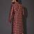 Red dupion art silk  kurta with  open sherwani style and full inside cotton linen
