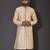 Fawn dupion art silk  kurta with  open sherwani style and full inside cotton linen