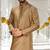 Beige dupion art silk  kurta with pattern work