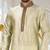 Sea green dupion art silk  kurta with patten work&hand work